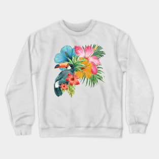 Tropical Toucan in Vibrant Bouquet Crewneck Sweatshirt